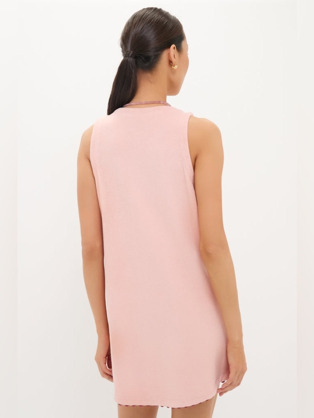 Tuckernuck Beach Coral Embroidered Mini Bermuda Terrycloth Coverup - Picture 4 of 6